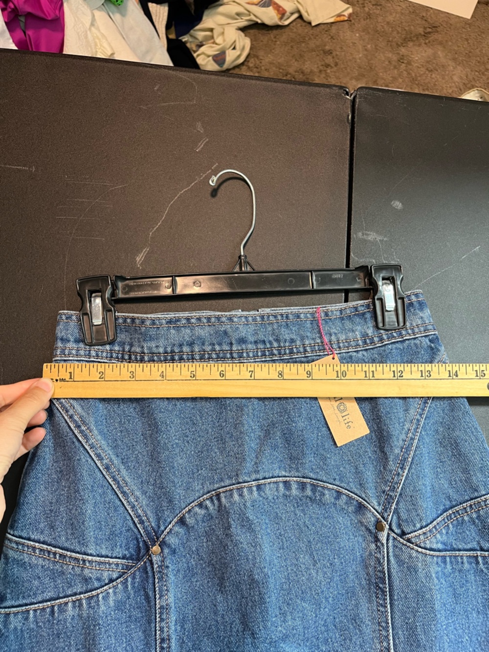 NWT Natural Life Denim Long Skirt Womens Size 2 - Picture 9 of 12